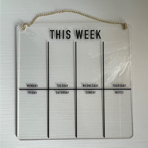 Target Acrylic Weekly Calendar Dry Erase Board - Picture 1 of 4